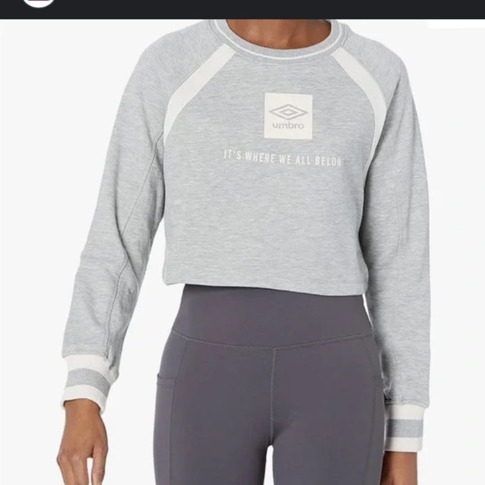Umbro nwt Light Gray Sweatshirt logo where we belong casual fall activewear XL